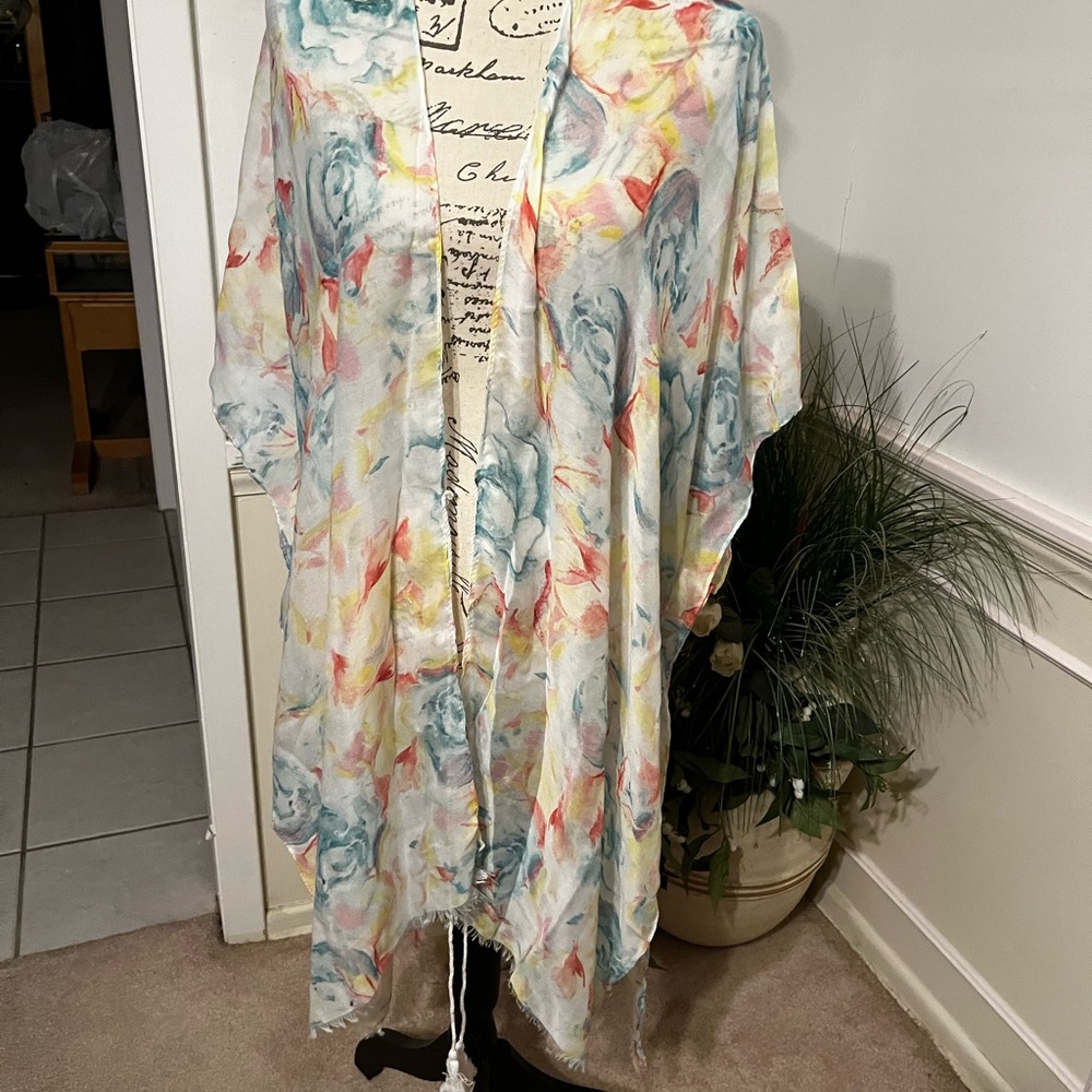Floral Kimono / Cover up with Fringe